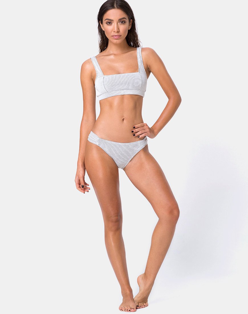 Immagine di Shani Bikini Bottom in Crinkle Rib Bianco
