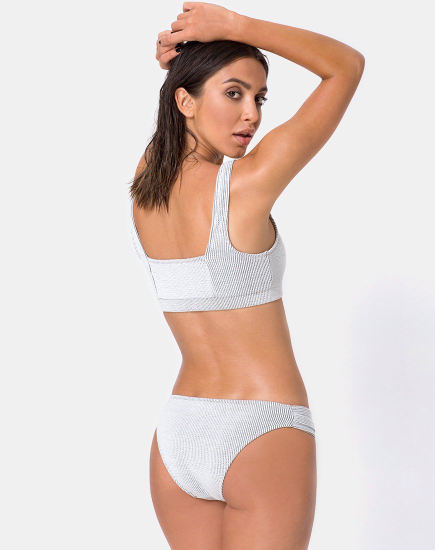 Immagine di Shani Bikini Bottom in Crinkle Rib Bianco