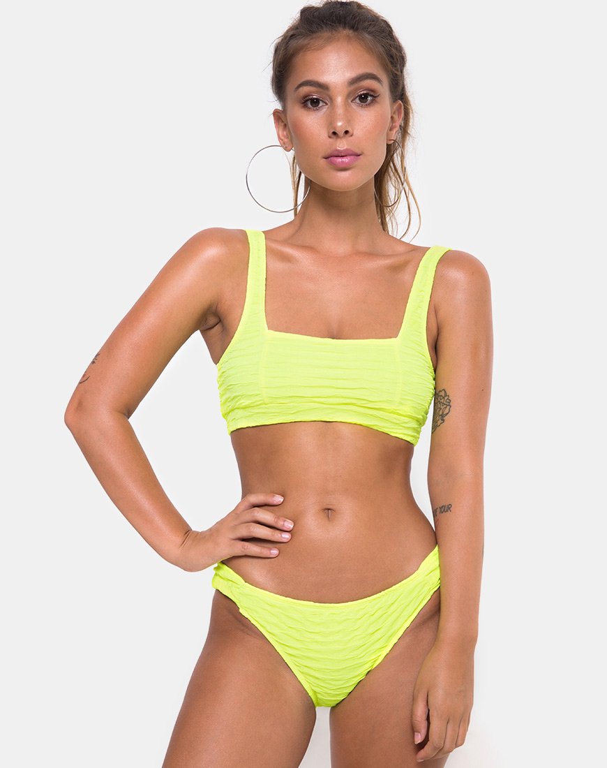 Immagine di Shani Bikini Bottom in 80s Crinkle Sour Lime