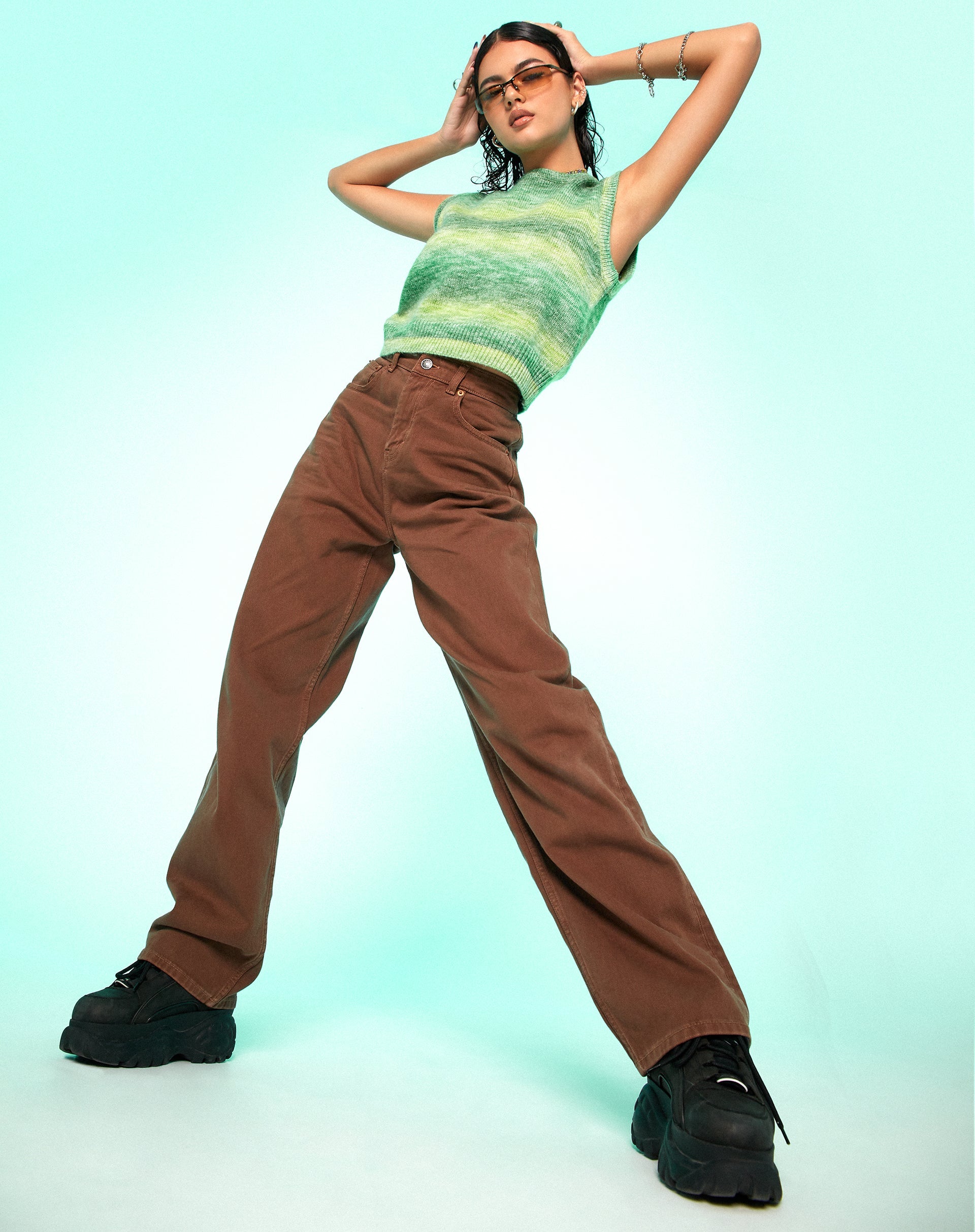 Immagine di MOTEL X OLIVIA NEILL Parallel Jeans in Rich Brown