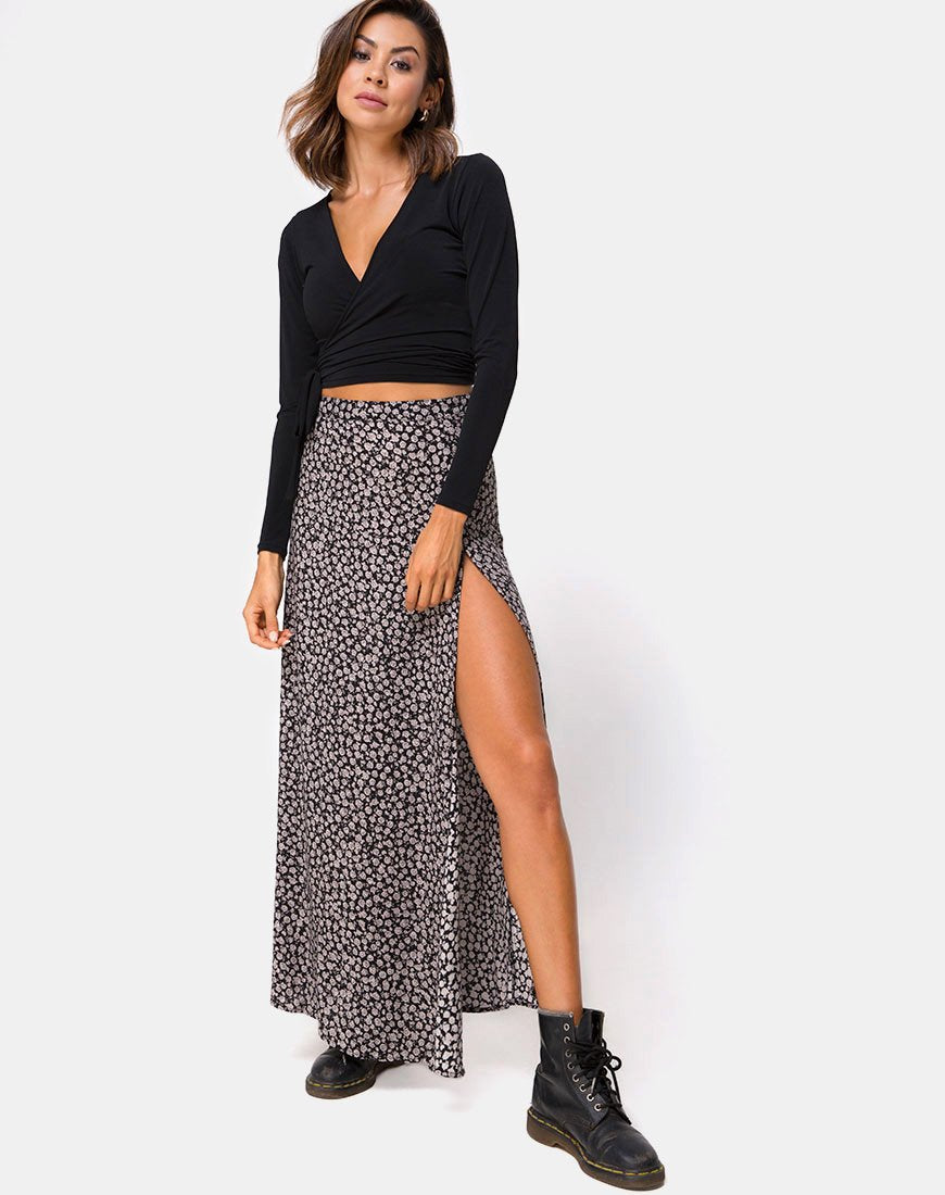Immagine di Shayk Maxi Gonna in Ditsy Rose Nero