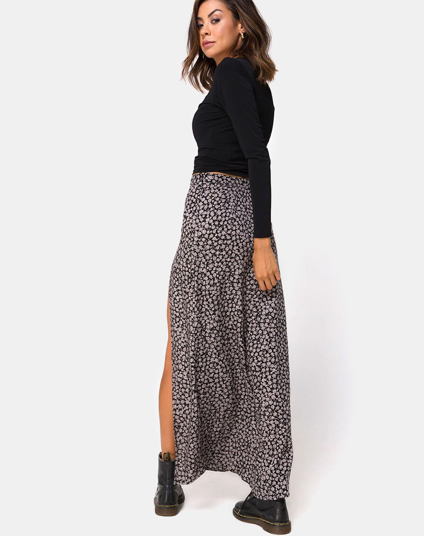 Immagine di Shayk Maxi Gonna in Ditsy Rose Nero