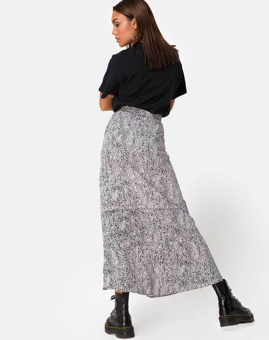 Immagine della gonna midi Shayk in Leo Spot Bianco e Nero