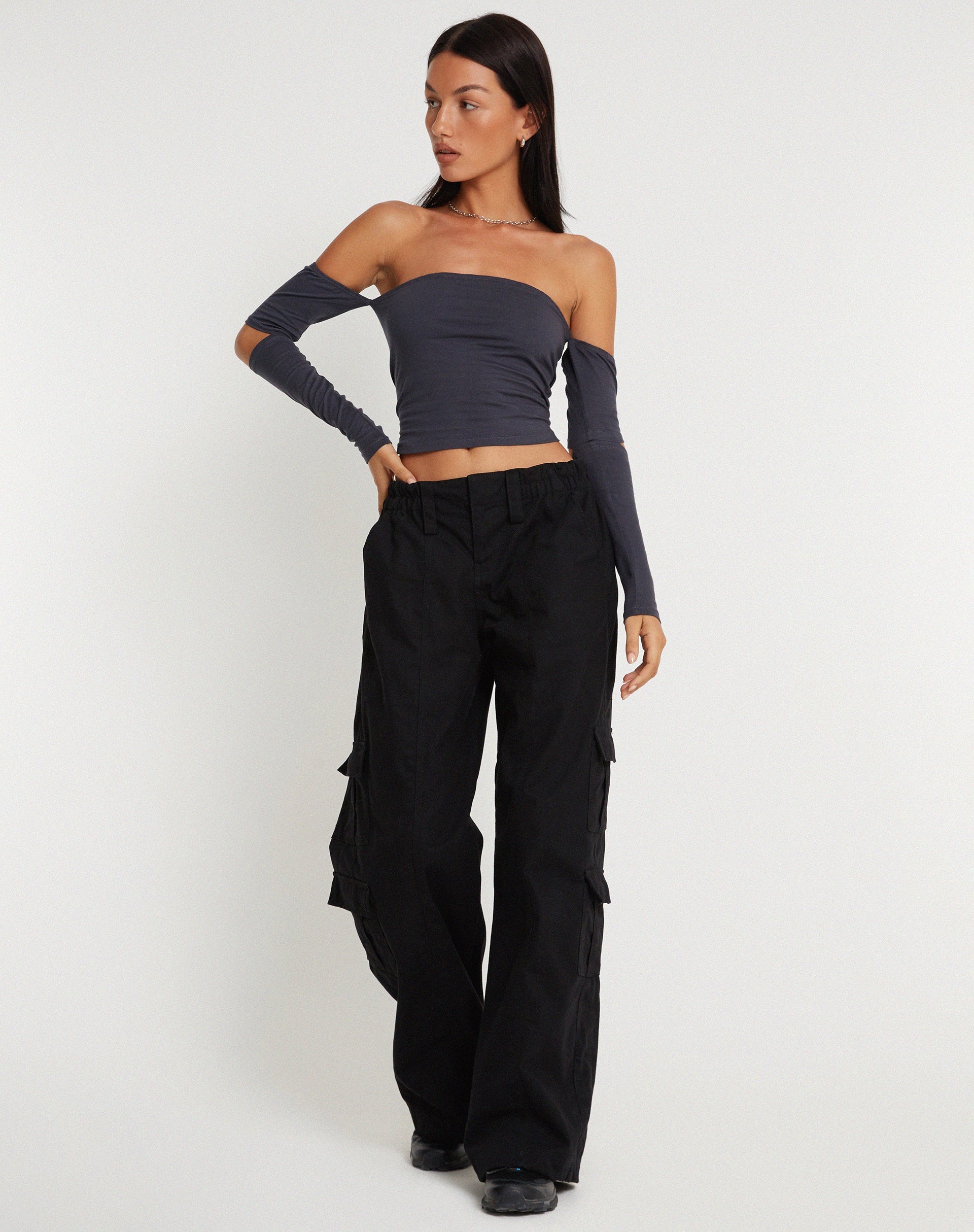Immagine di Shelbo Bardot Crop Top in Ocean Storm