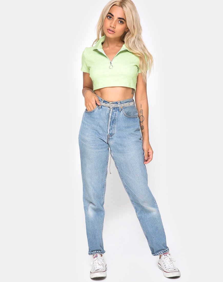 Immagine di Shen Crop Top in Rib Pastel Lime