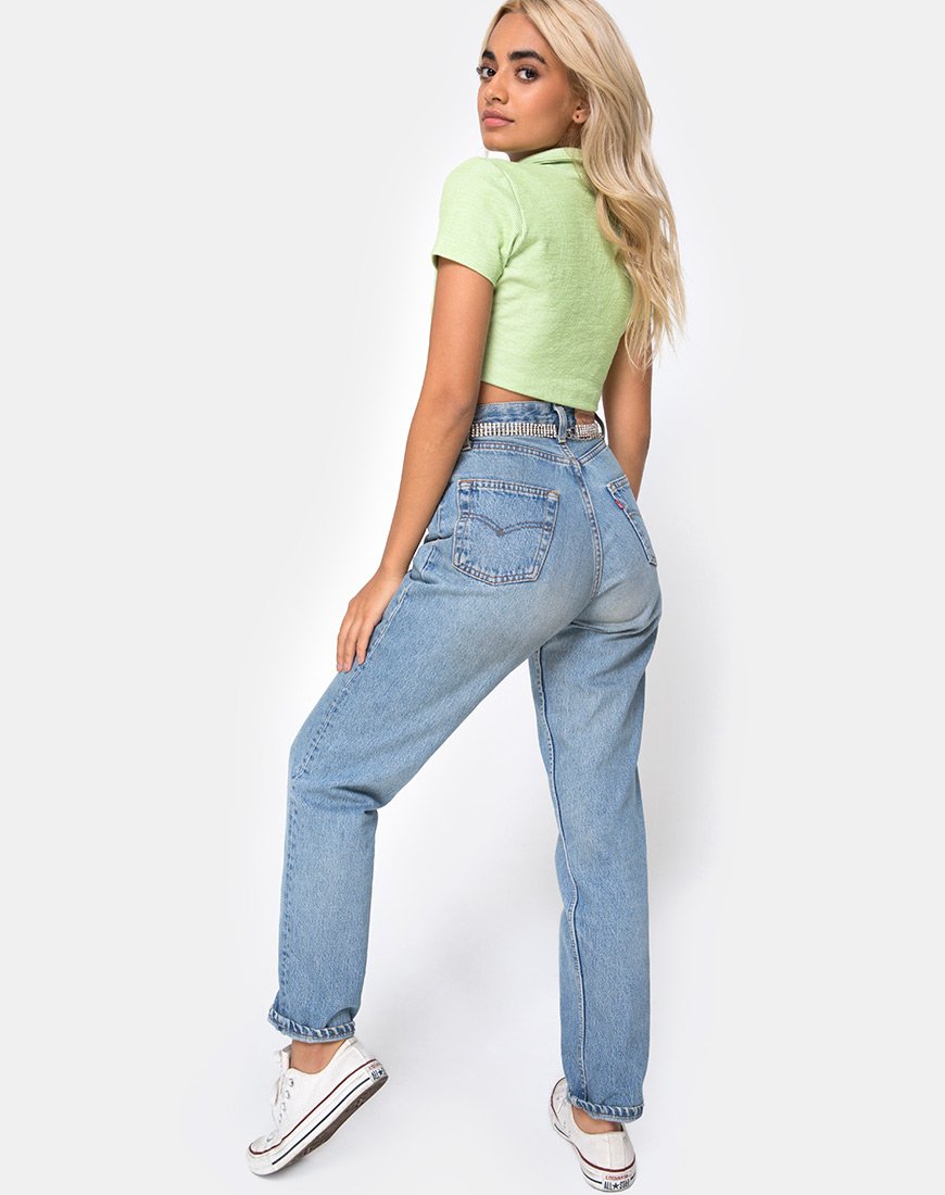 Immagine di Shen Crop Top in Rib Pastel Lime