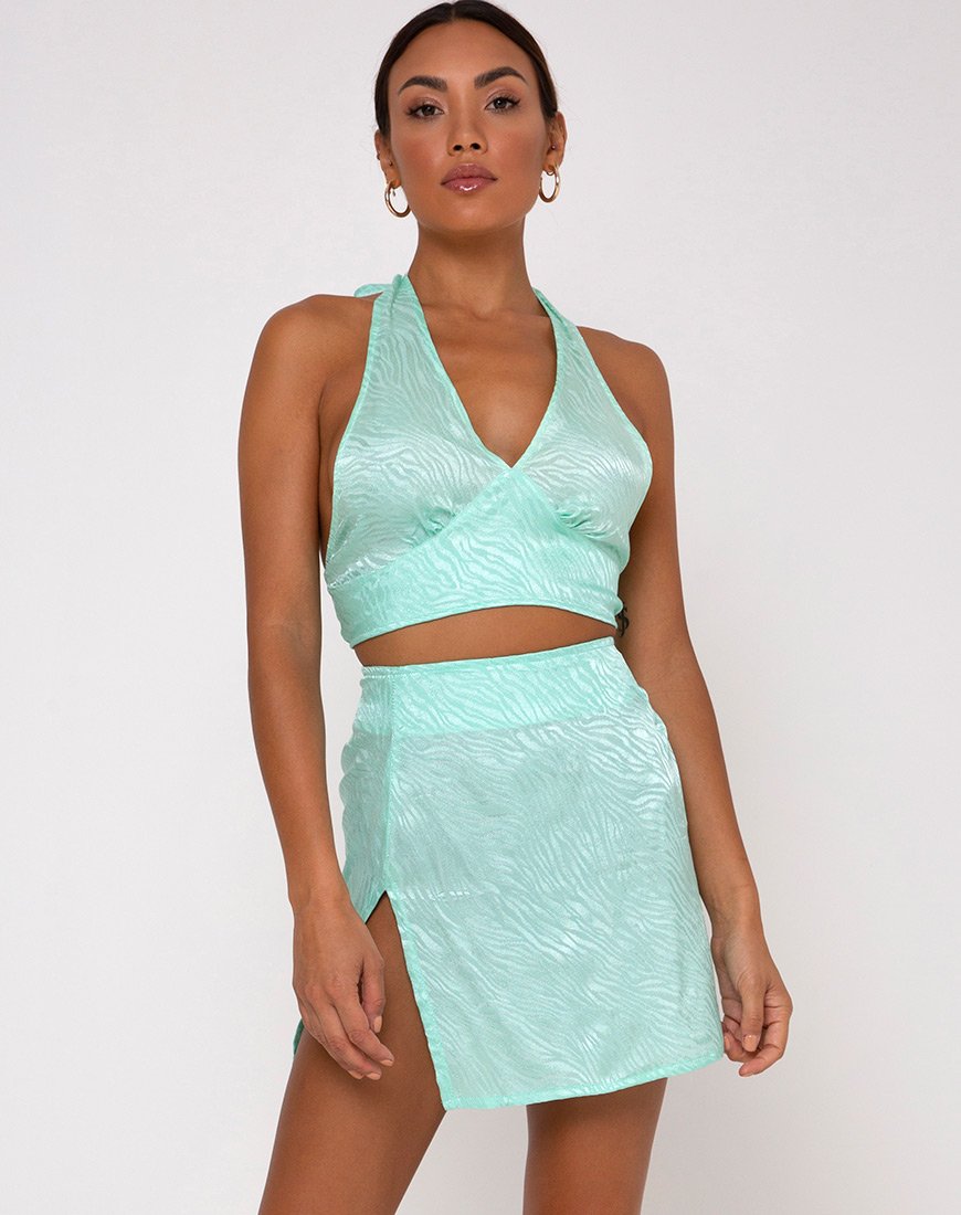 Immagine di Shenka Mini Skirt in Zebra Aquamarine