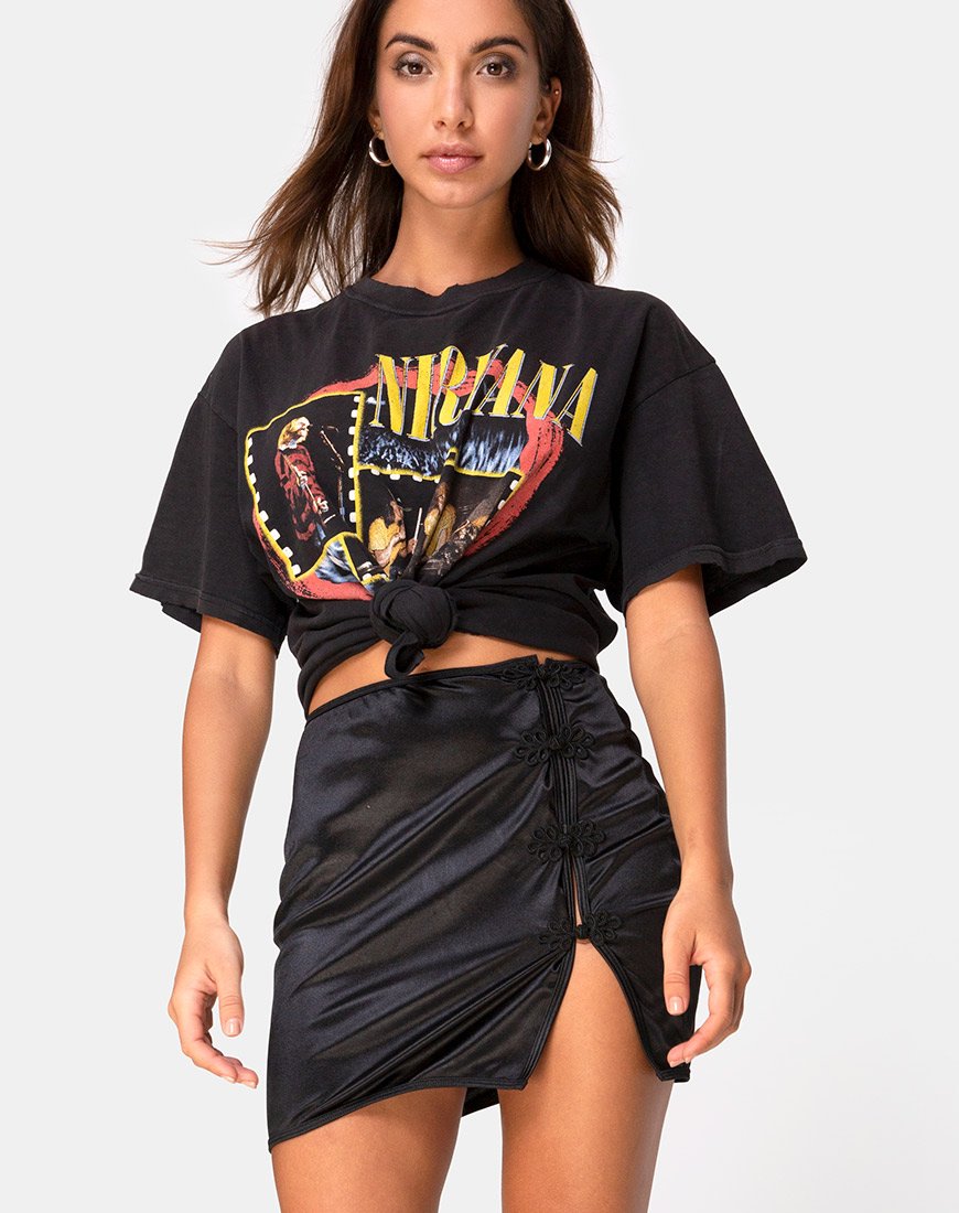 Minigonna Shena in raso nero