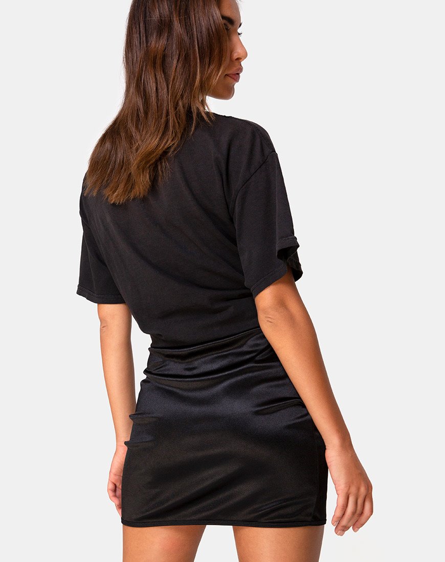 Immagine di Shena Mini Gonna in Raso Nero