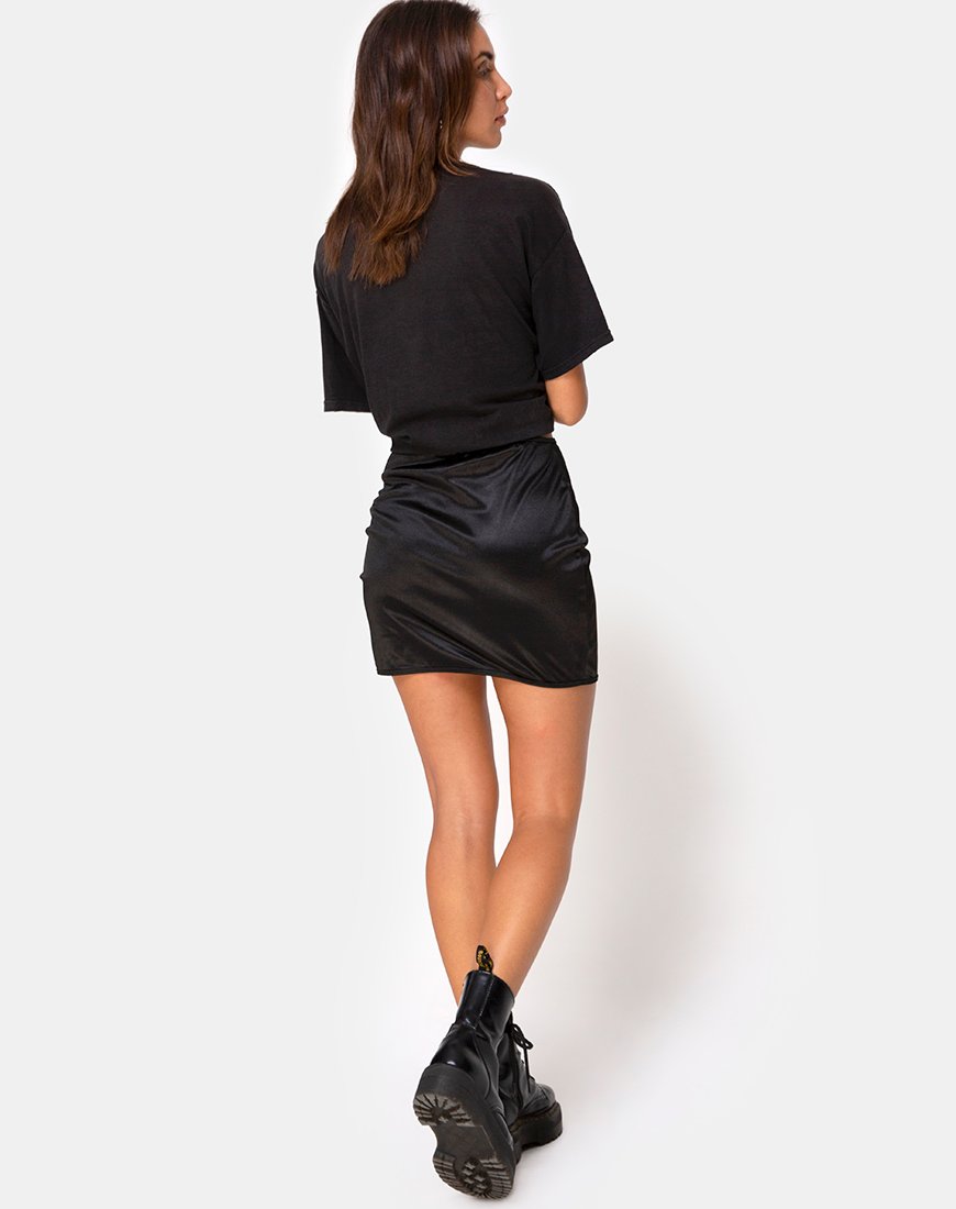 Immagine di Shena Mini Gonna in Raso Nero
