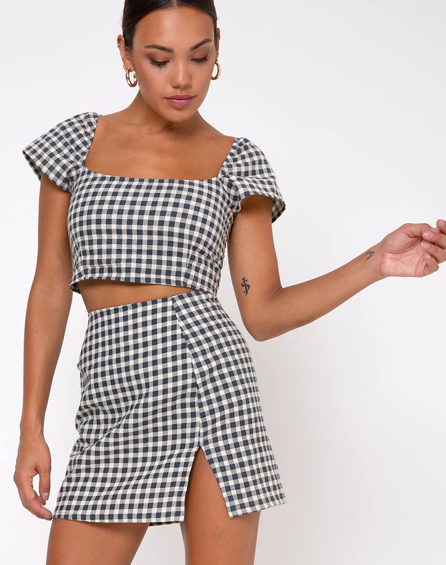 Immagine di Sheny Mini Gonna in Gingham Crema