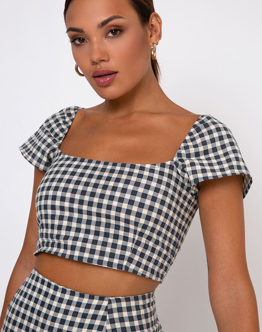 Cindy Crop Top in percalle crema