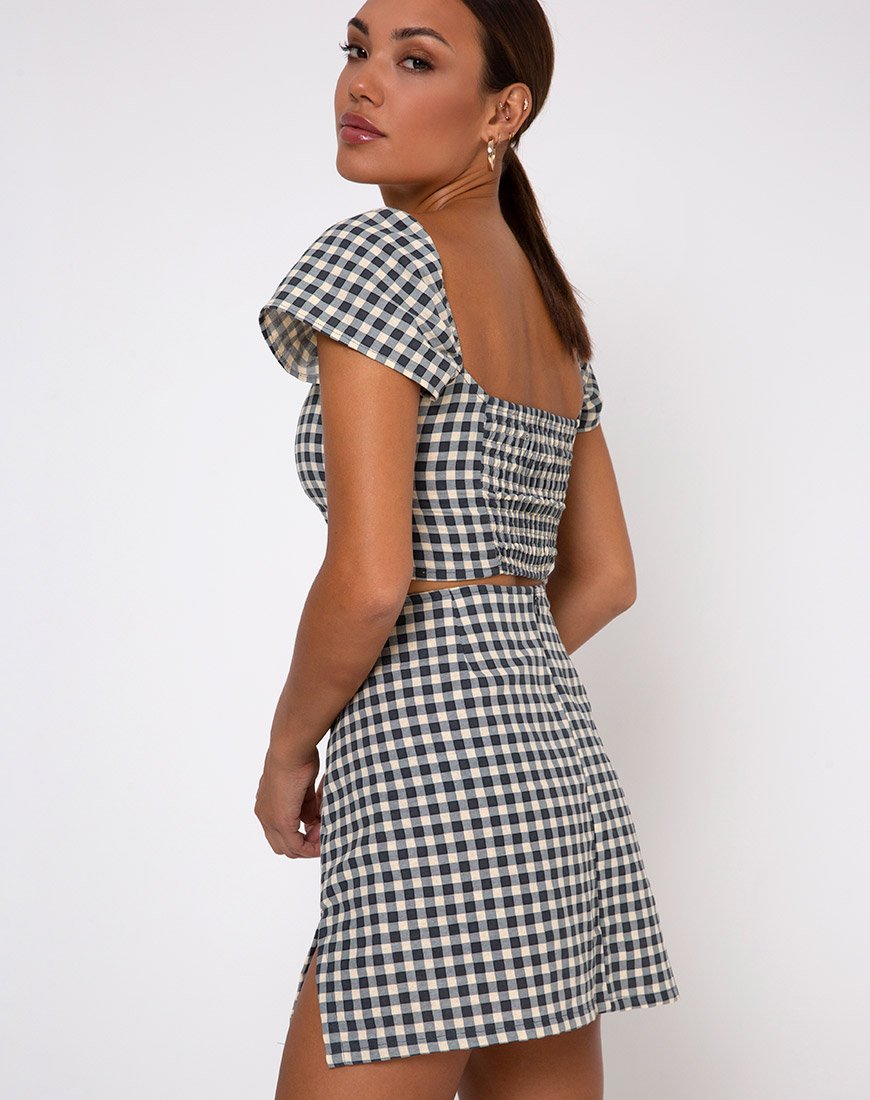 Immagine di Sheny Mini Gonna in Gingham Crema
