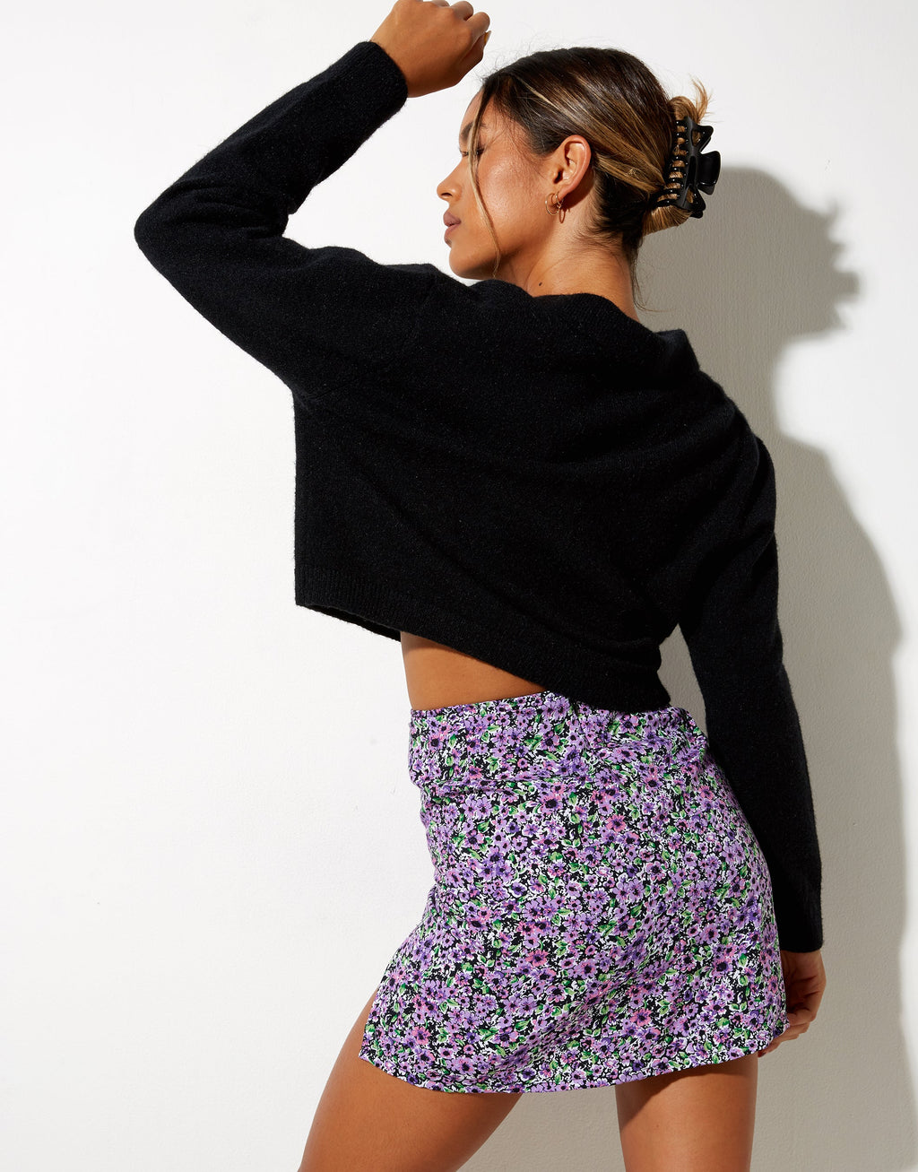 Minigonna Sheny in fiore lilla