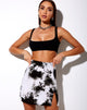 Immagine di Sheny Mini Gonna in Mono Tie Dye Nero e Bianco