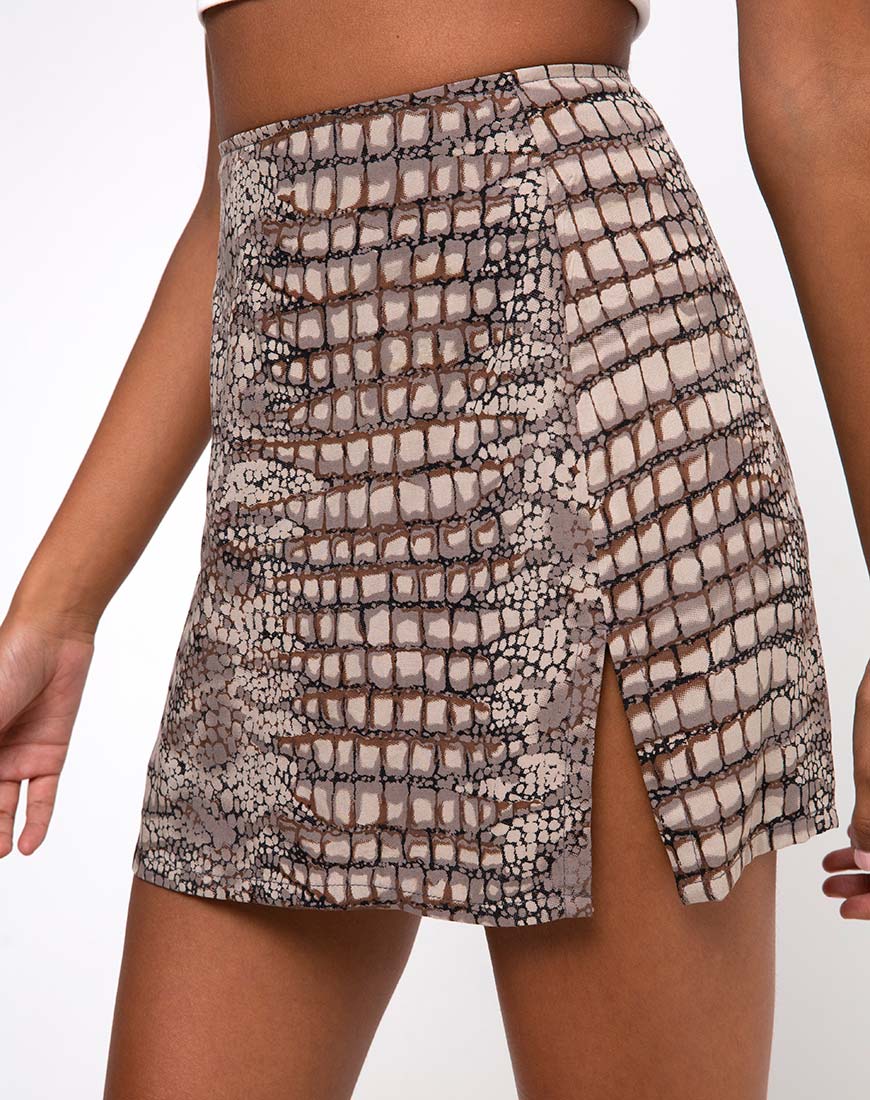 Immagine di Sheny Mini Skirt in Croc Neutral Grey