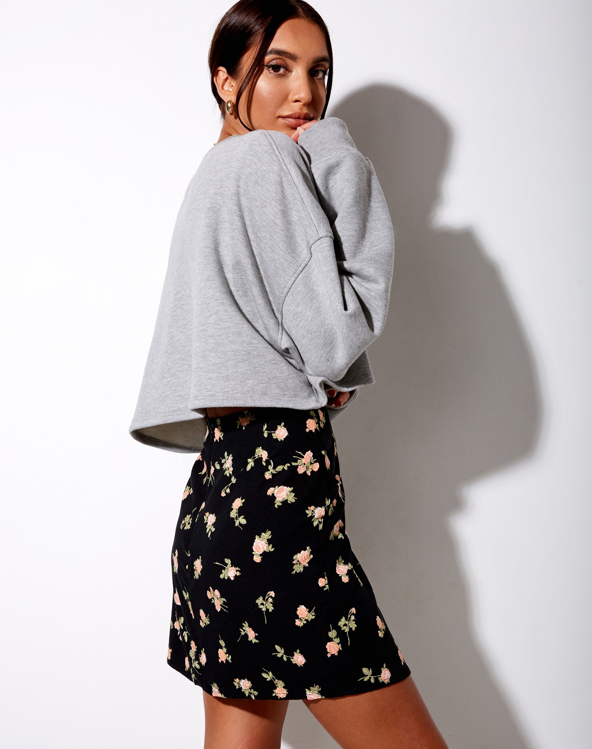 Immagine di Sheny Mini Gonna in Rose Garden Nero