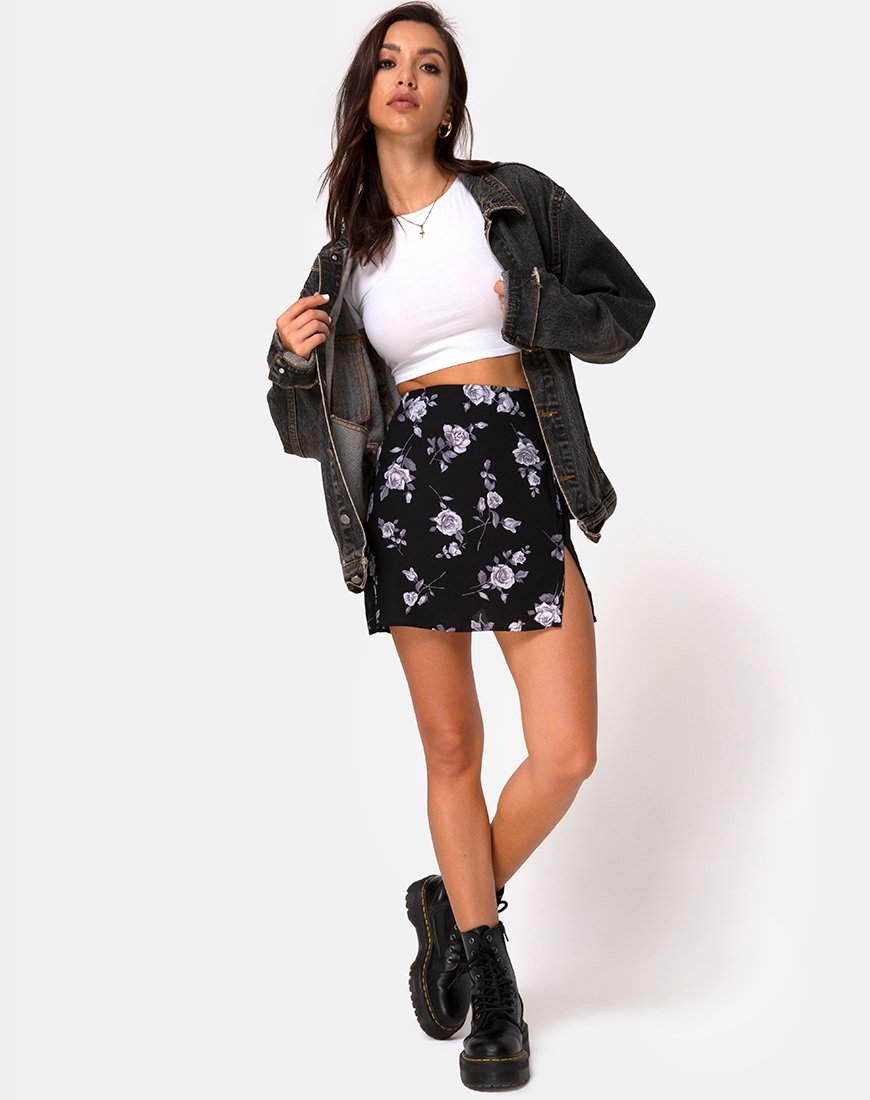 Immagine di Sheny Mini Gonna in Bianco Rosa Nero