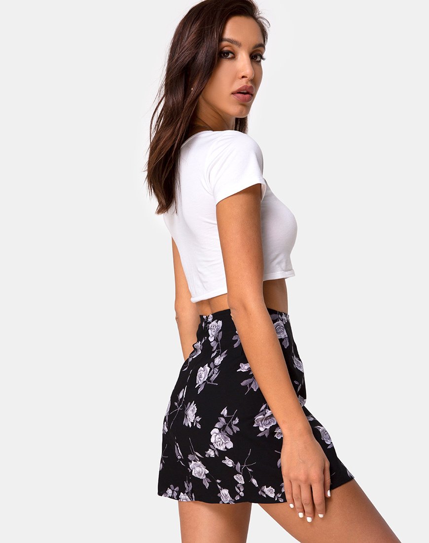 Immagine di Sheny Mini Gonna in Bianco Rosa Nero