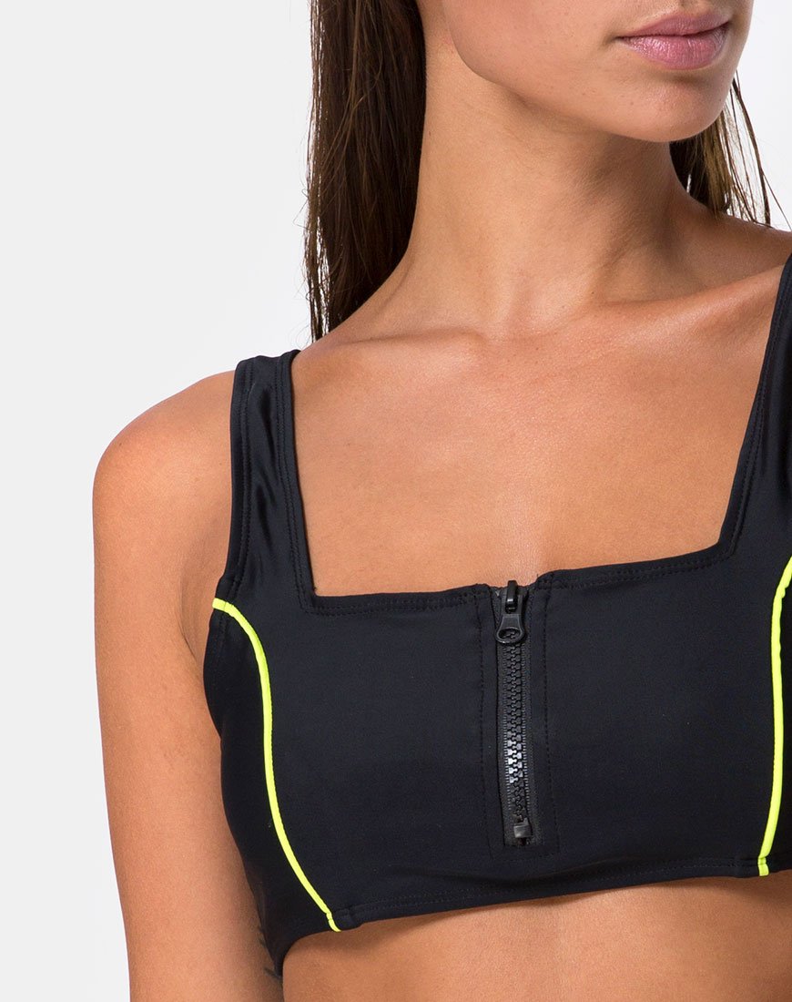 Immagine di Shielle Bikini Top nero con profili a contrasto