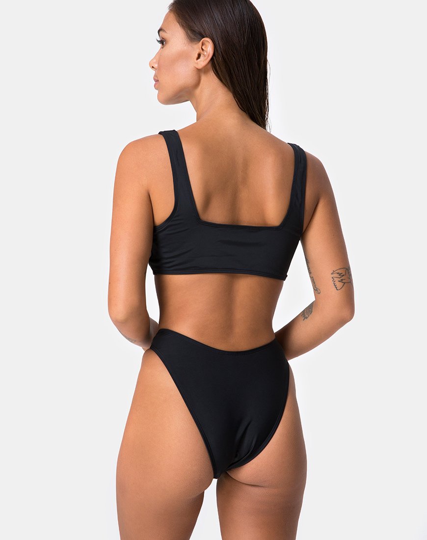 Immagine di Shielle Bikini Top nero con profili a contrasto