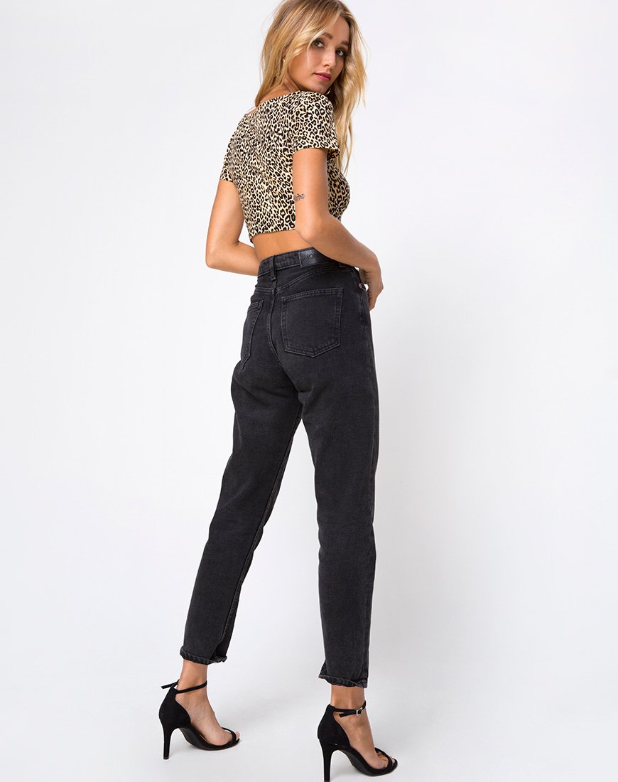 Immagine di Shim Cutout Crop Top in Rar Leopard