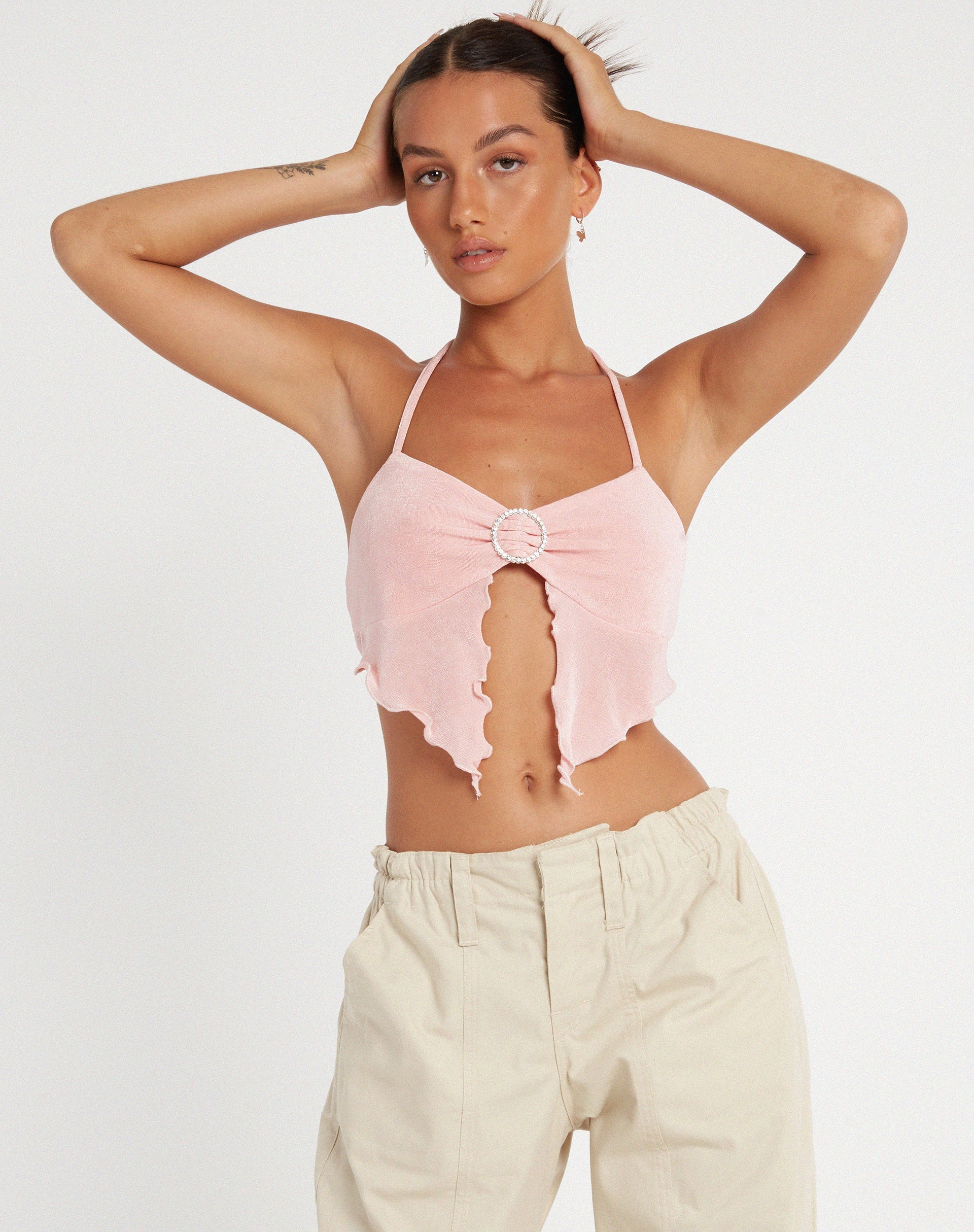 immagine del top Shima in crepe rosa baby