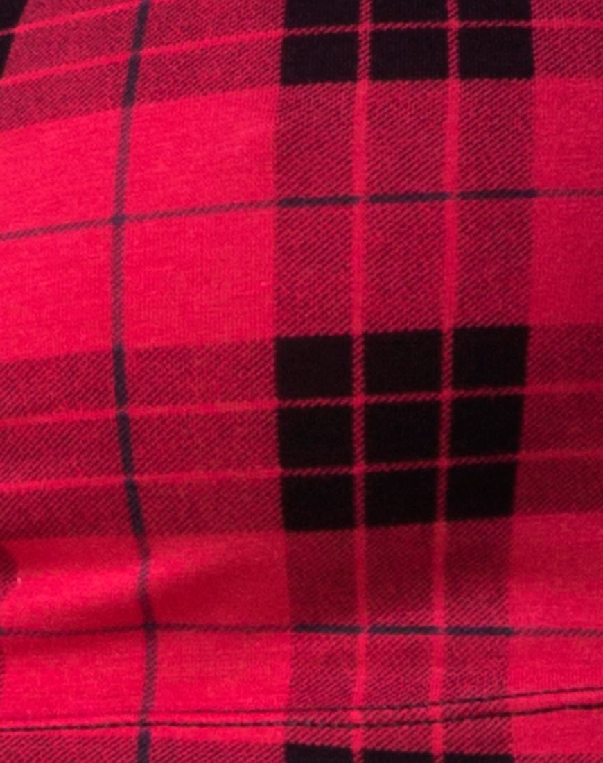 Immagine di Shimla Crop Top in Plaid Invernale Rosso / Nero