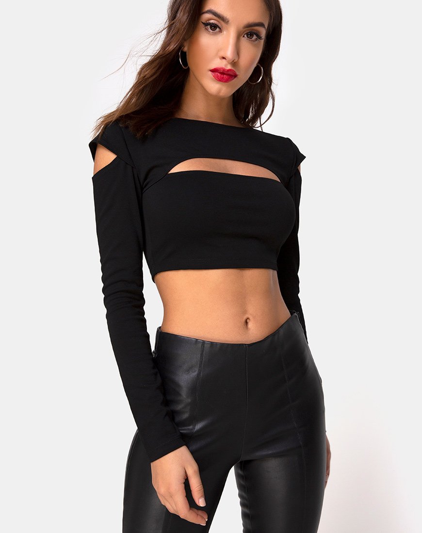 Crop Top Shink in nero