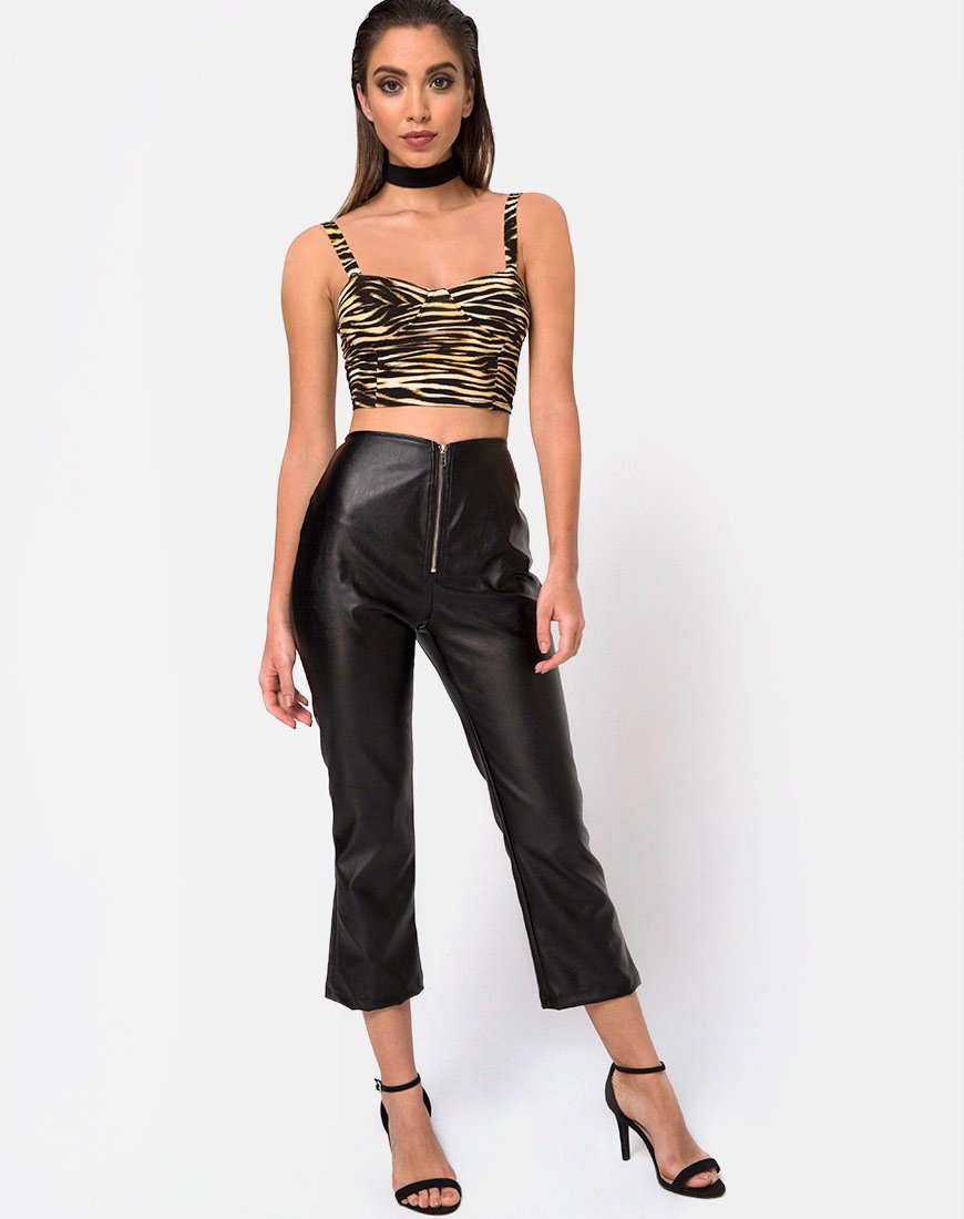 Immagine di Shistra Cropped Top in Zips Zebra Brown