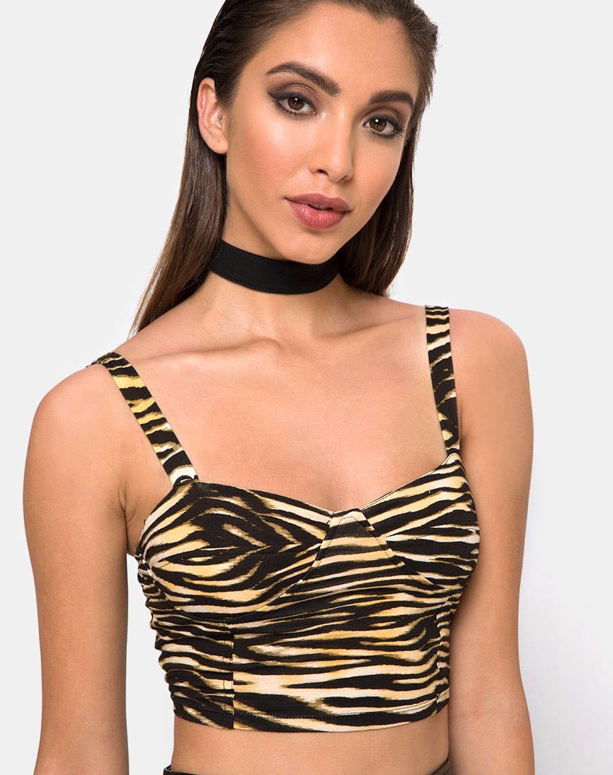 Top Shistra cropped in Zip's Zebra Brown