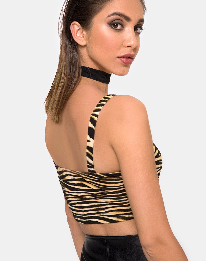 Top Shistra cropped in Zip's Zebra Brown