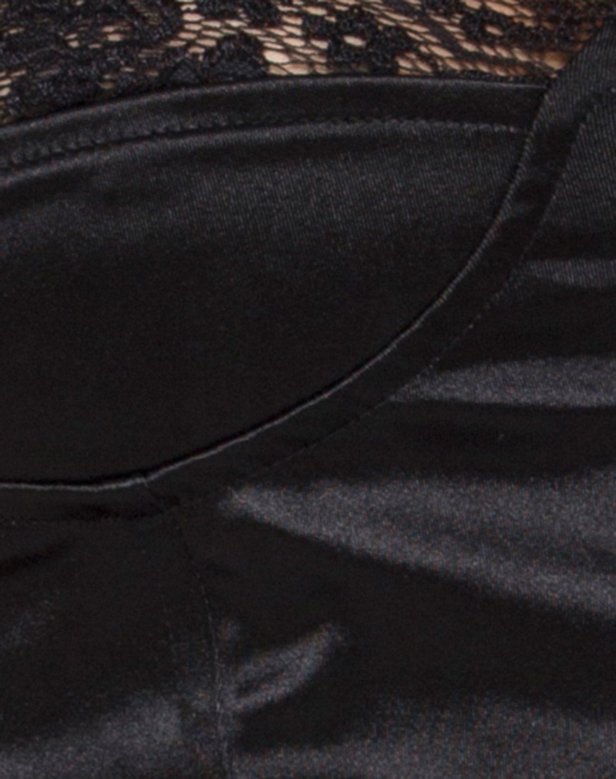 Immagine di Shisui Bralet in satin nero con pizzo