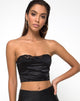 Immagine di Shisui Bralet in satin nero con pizzo