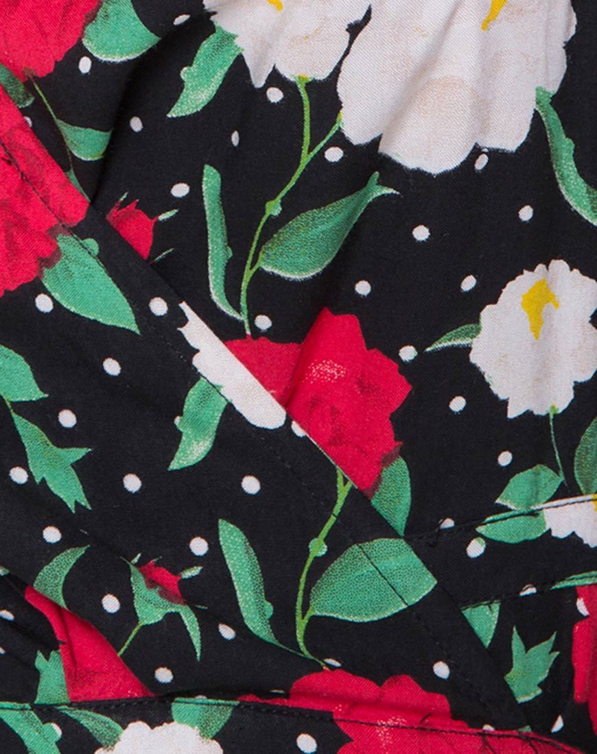 Immagine di Shon Wrap Top in Polka Rose Nero