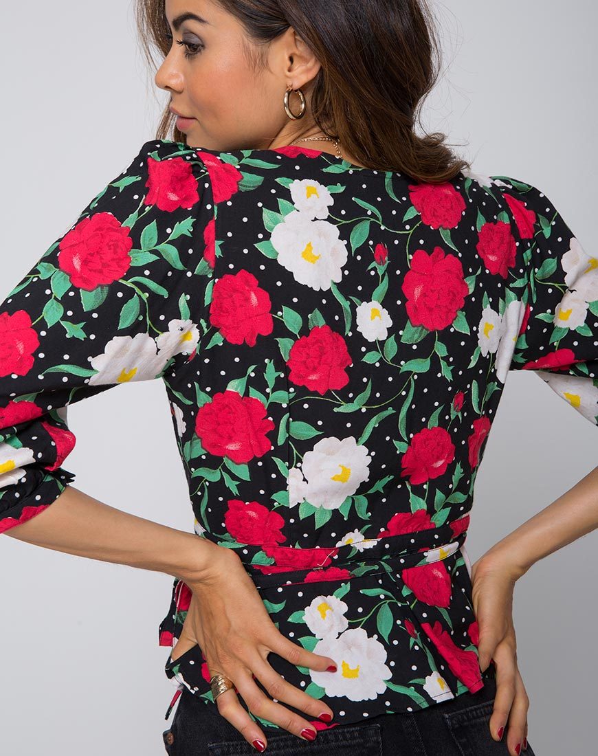 Top a portafoglio Shon in Polka Rose Nero