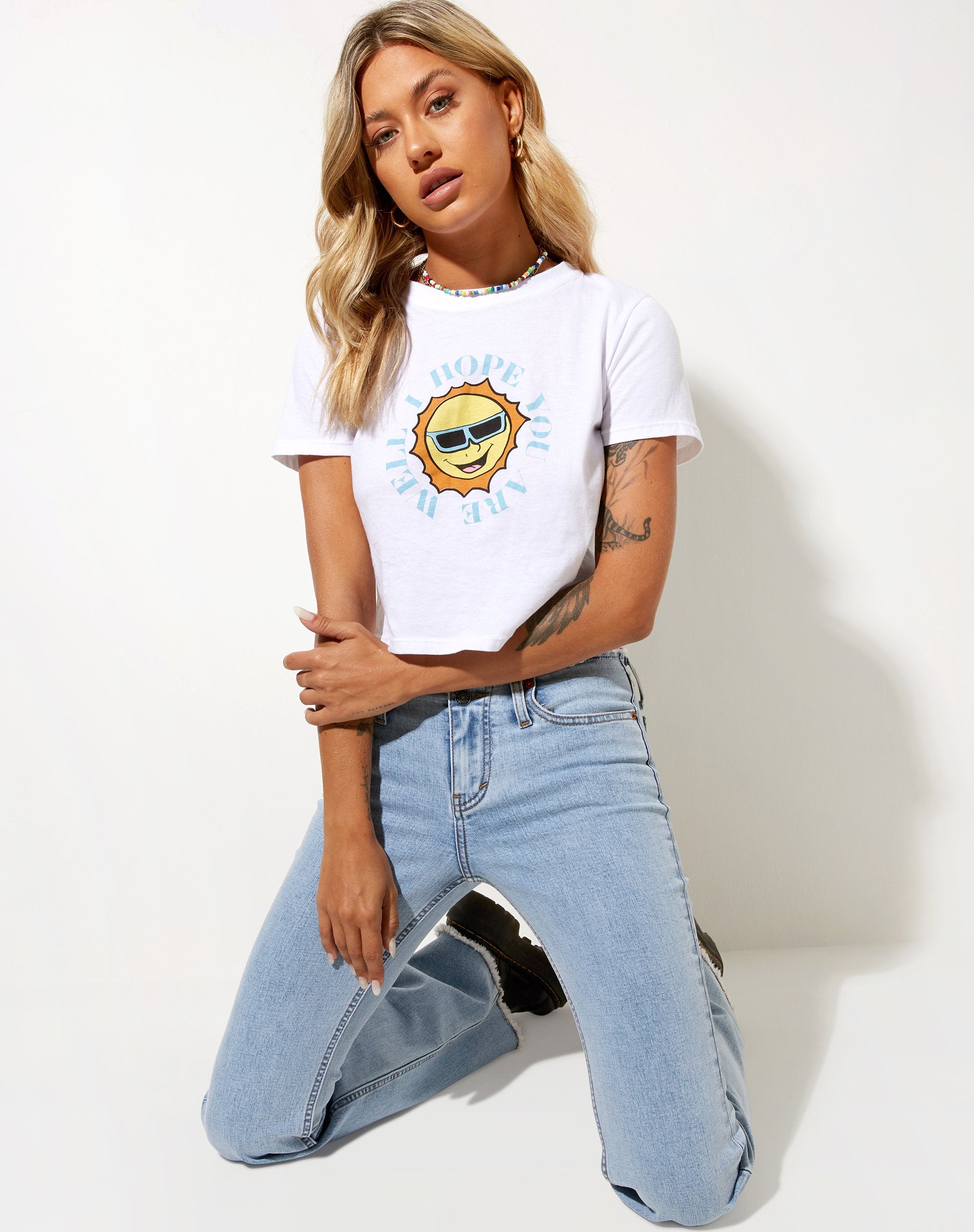 Immagine di Shrunk Tee in bianco Retro Sun