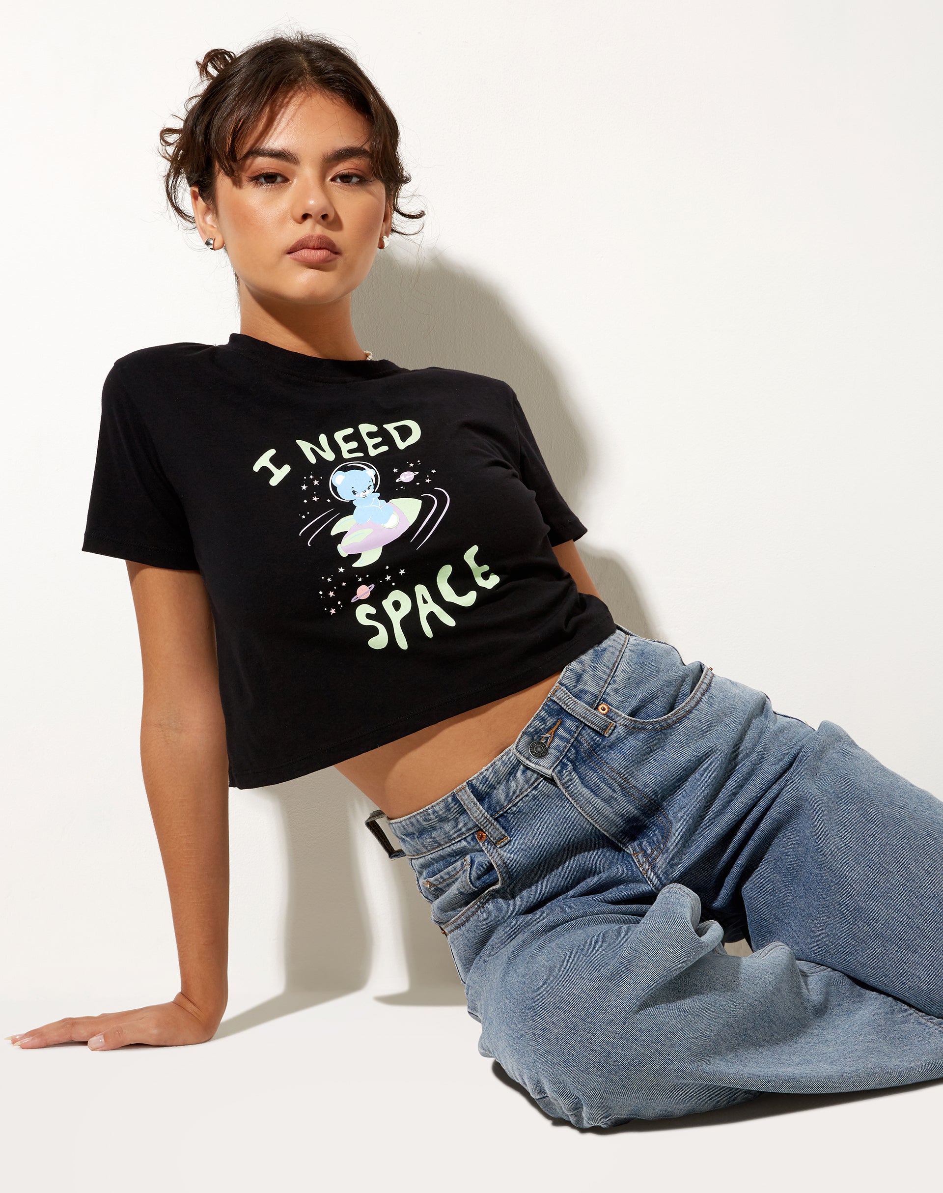 Immagine di Shrunk Tee in nero I Need Space