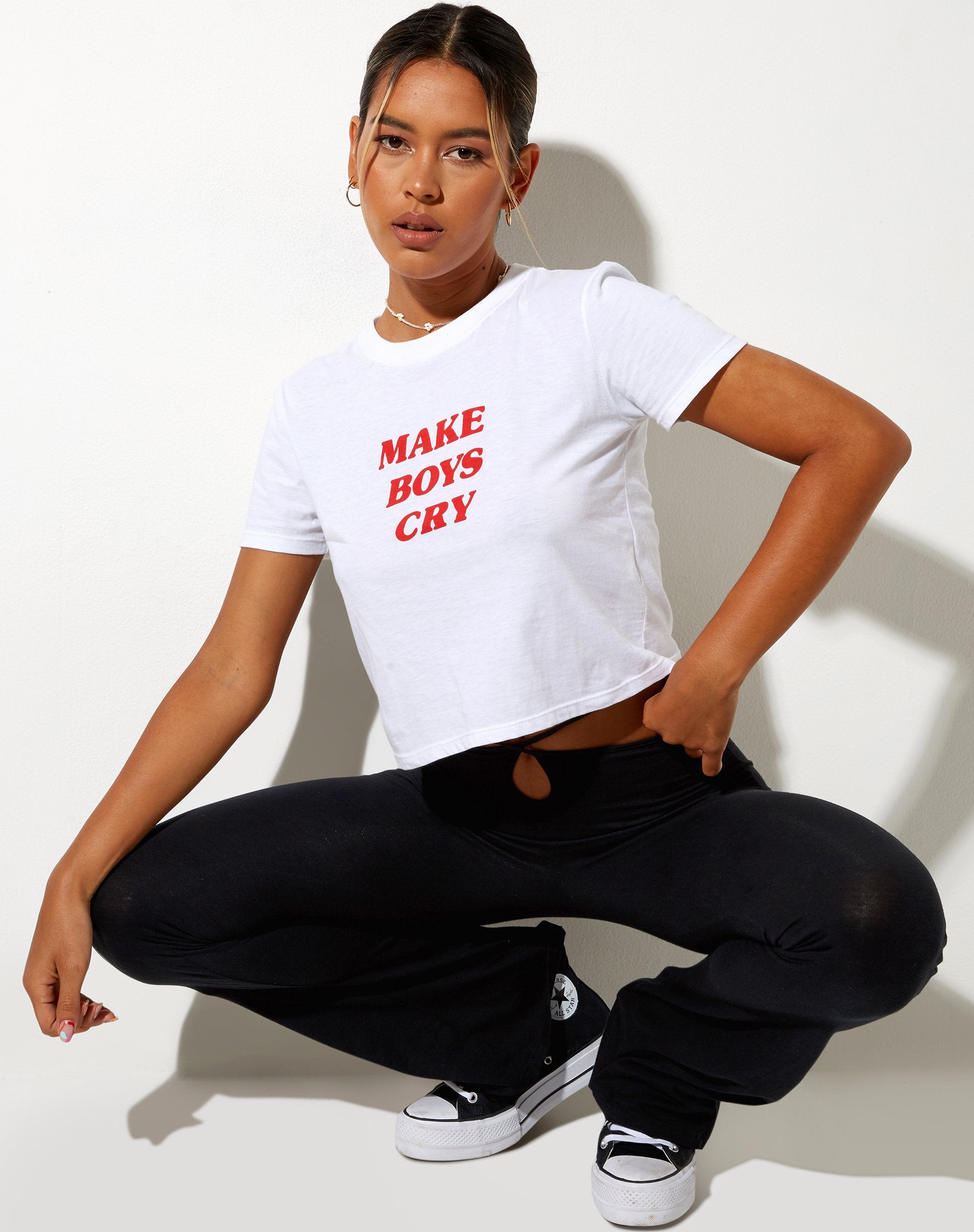 Immagine di Shrunk Tee in bianco Make Boys Cry