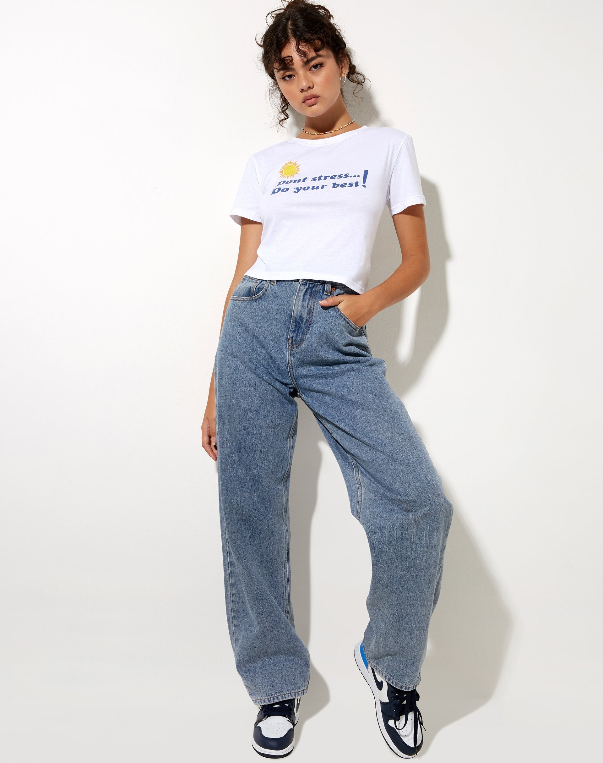 Immagine di Shrunk Tee in bianco Non stressarti, fai del tuo meglio