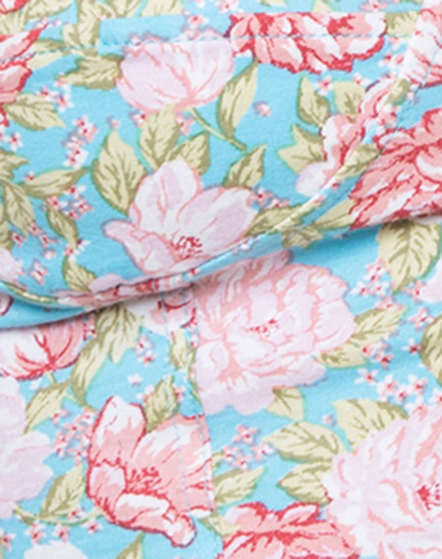 Immagine di Shisui Top a tubo in fiore floreale base blu