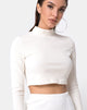 Immagine di Shureen Crop Top in velluto a costine Bianco