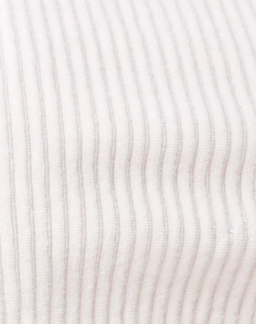 Immagine di Shureen Crop Top in velluto a costine Bianco