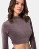 Immagine di Shureen Crop Top in velluto a coste moka