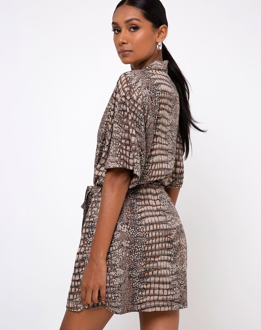 Immagine di Siare Shirt Dress in Croc Neutral Grey