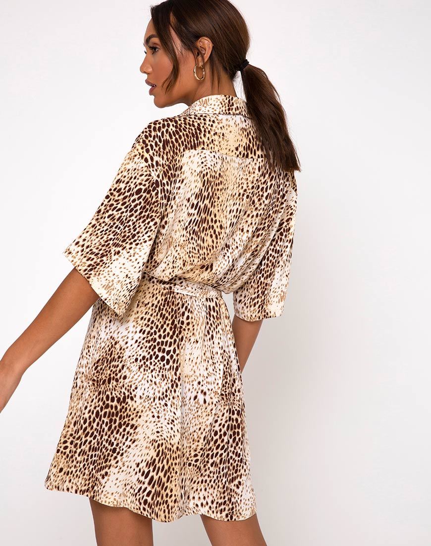 Immagine di Siare Shirt Dress in Crinkle Sand Leopard