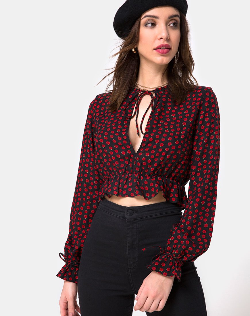 Top Sibel in Dotty Rose Nero