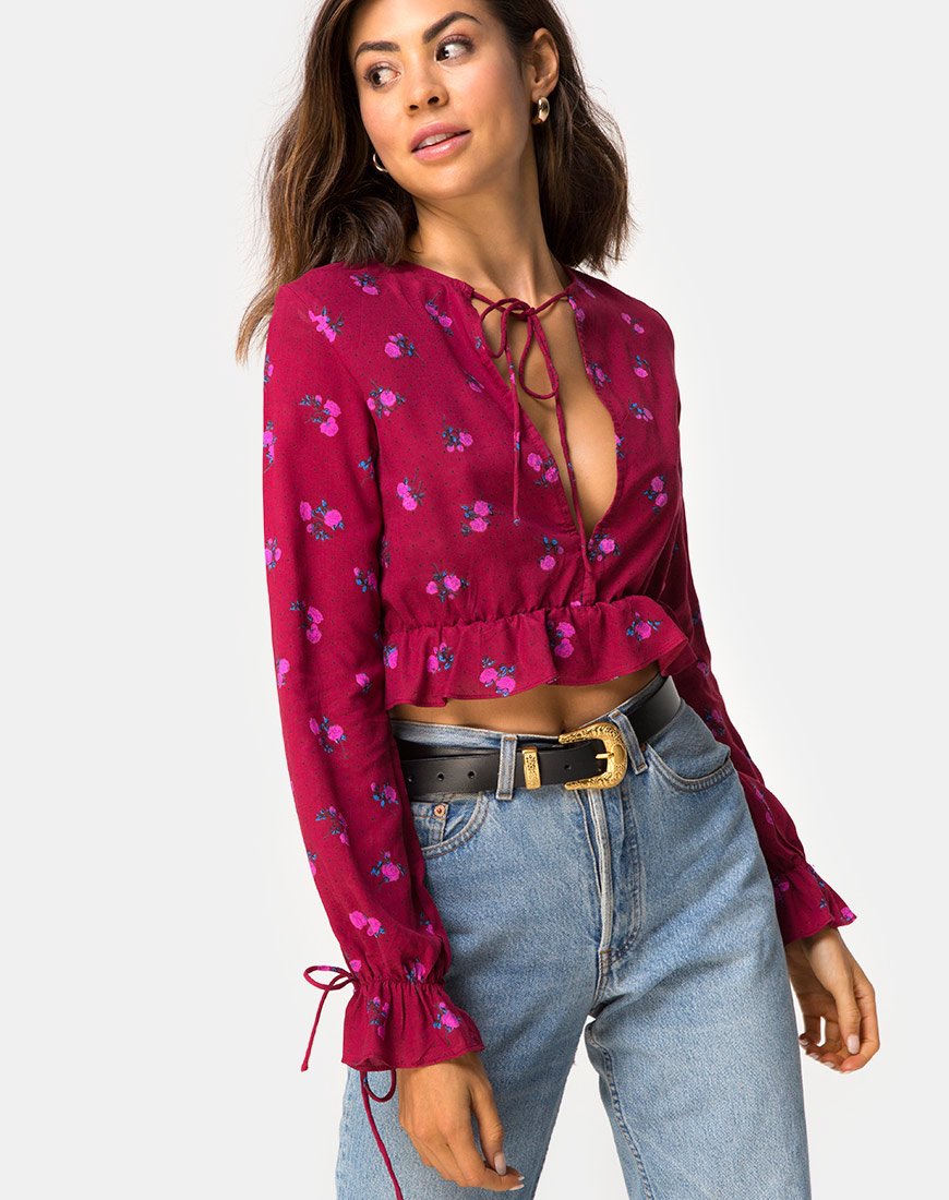 Top Sibel in rosa magenta