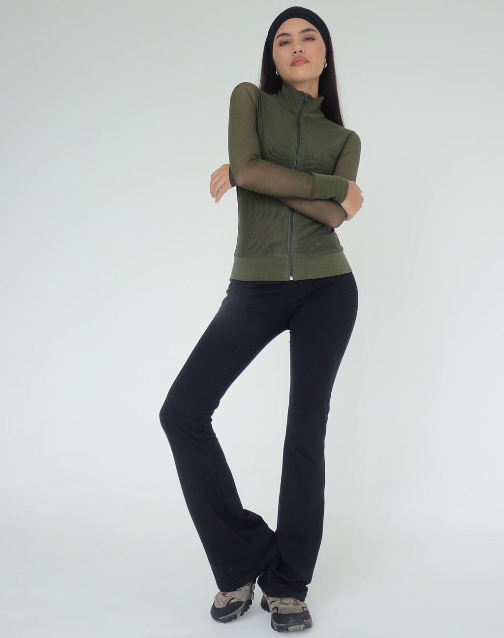 Signe Pantaloni sartoriali regular bootcut in lycra nero