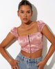 Immagine di Silicia Corsetto Top in Rose Flock Rosa pallido